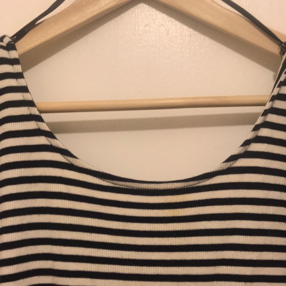 White & Navy Scoop Neck Shirt - Picture 2 of 3